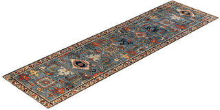 Serapi One of a kind Wool Light Blue Area Rug 2' 8" x 9' 6"