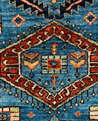 Serapi One of a kind Wool Light Blue Area Rug 2' 9" x 9' 9"