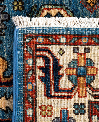 Serapi One of a kind Wool Light Blue Area Rug 2' 9" x 9' 9"