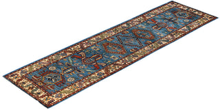 Serapi One of a kind Wool Light Blue Area Rug 2' 9" x 9' 9"