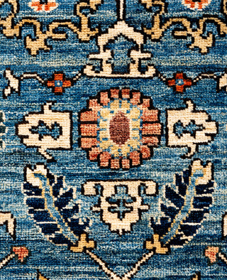 Serapi One of a kind Wool Light Blue Area Rug 2' 7" x 9' 5"