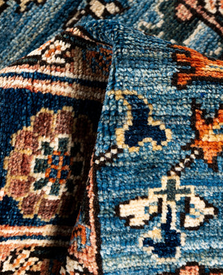 Serapi One of a kind Wool Light Blue Area Rug 2' 7" x 9' 5"