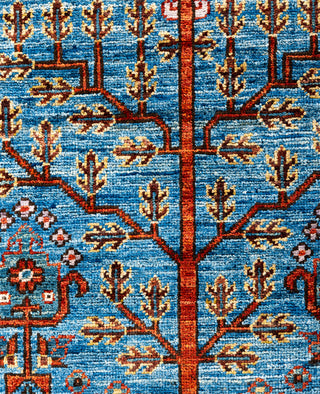 Serapi One of a kind Wool Light Blue Area Rug 2' 9" x 10' 1"