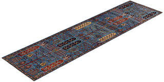 Serapi One of a kind Wool Light Blue Area Rug 2' 9" x 10' 1"