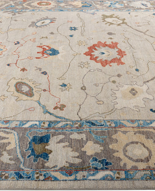 Oushak One of a kind Wool Light Gray Area Rug 8' 2" x 9' 10"