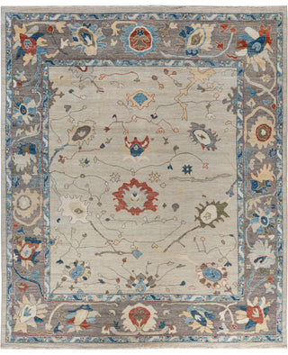 Oushak One of a kind Wool Light Gray Area Rug 8' 2" x 9' 10"