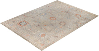 Oushak One of a kind Wool Light Gray Area Rug 9' 10" x 13' 4"