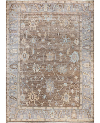 Oushak One of a kind Wool Gray Area Rug 9' 9" x 13' 8"