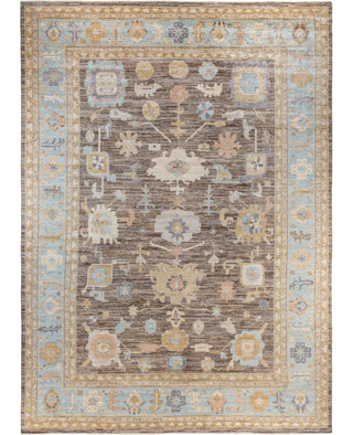 Oushak One of a kind Wool Gray Area Rug 9' 10" x 13' 9"