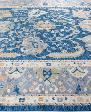 Oushak One of a kind Wool Blue Area Rug 10' 2" x 14' 3"