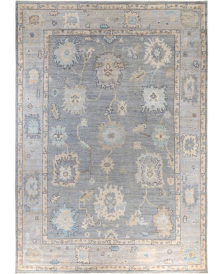 Oushak One of a kind Wool Light Gray Area Rug 10' 0" x 14' 0"