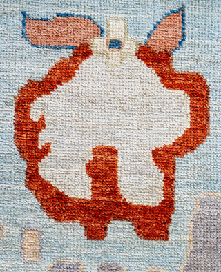 Oushak One of a kind Wool Gray Area Rug 9' 10" x 13' 8"