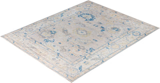 Oushak One of a kind Wool Light Gray Area Rug 8' 1" x 10' 1"