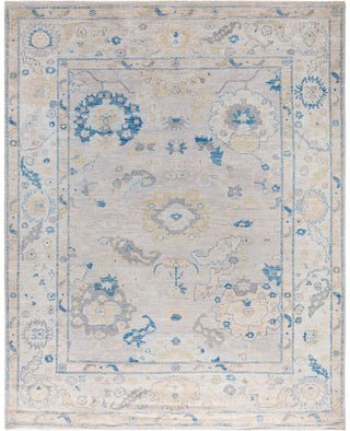 Oushak One of a kind Wool Light Gray Area Rug 8' 1" x 10' 1"