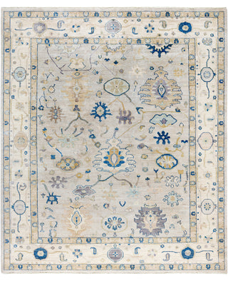 Oushak One of a kind Wool Light Gray Area Rug 8' 3" x 9' 8"