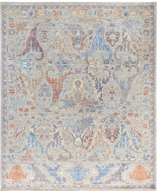 Oushak One of a kind Wool Light Gray Area Rug 8' 1" x 10' 0"