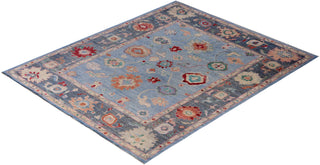 Oushak One of a kind Wool Light Blue Area Rug 8' 0" x 9' 9"