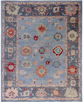 Oushak One of a kind Wool Light Blue Area Rug 8' 0" x 9' 9"