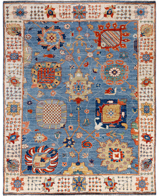 Oushak One of a kind Wool Light Blue Area Rug 8' 0" x 10' 0"