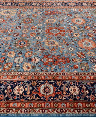 Serapi One of a kind Wool Light Blue Area Rug 9' 0" x 11' 11"