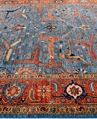 Serapi One of a kind Wool Light Blue Area Rug 9' 2" x 12' 0"