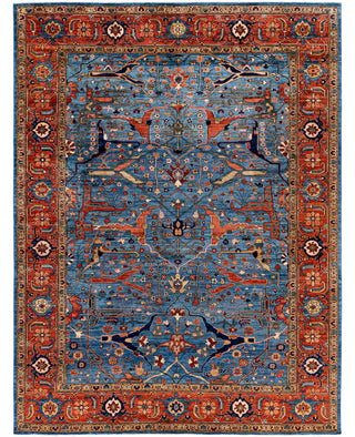 Serapi One of a kind Wool Light Blue Area Rug 9' 2" x 12' 0"