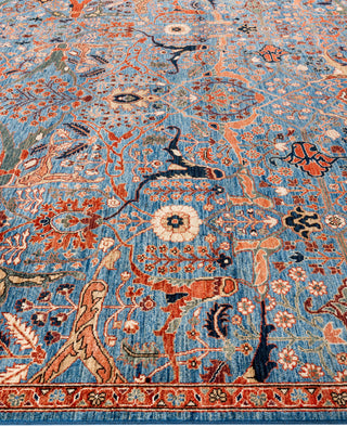 Serapi One of a kind Wool Light Blue Area Rug 9' 0" x 12' 0"