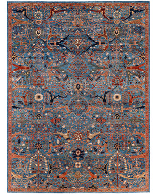 Serapi One of a kind Wool Light Blue Area Rug 9' 0" x 12' 0"