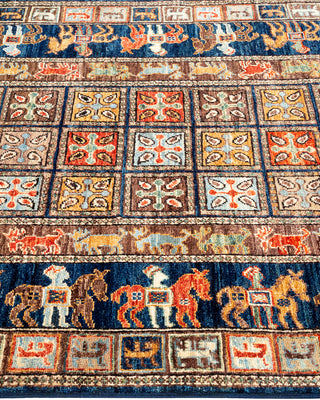 Serapi Hand Knotted Blue Area Rug 3' 3" x 5' 0"