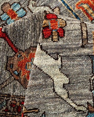 Serapi Hand Knotted Gray Area Rug 6' 3" x 9' 0"