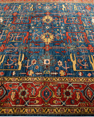 Traditional Serapi Blue Area Rug 8' 2" x 9' 9"