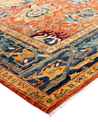 Traditional Serapi Wool Hand Knotted Orange Area Rug 8' 1" x 9' 6"