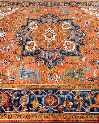 Traditional Serapi Wool Hand Knotted Orange Area Rug 7' 10" x 9' 9"