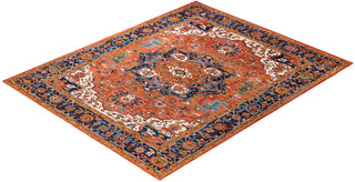 Traditional Serapi Wool Hand Knotted Orange Area Rug 7' 10" x 9' 9"