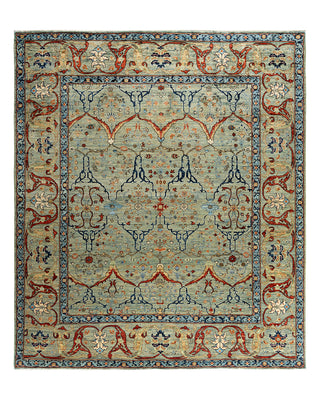 Traditional Serapi Wool Hand Knotted Green Area Rug 8' 3" x 9' 7"
