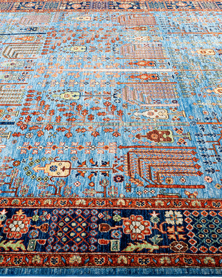 Traditional Hand-Knotted Serapi Light Blue Area Rug 8' 1" x 9' 11"