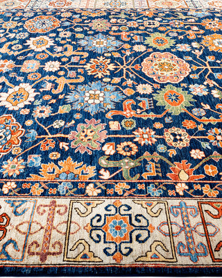 Traditional Hand-Knotted Serapi Blue Area Rug 8' 2" x 9' 9"