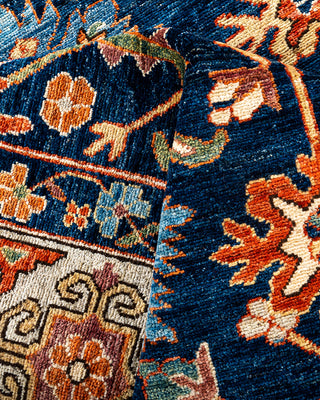 Traditional Hand-Knotted Serapi Blue Area Rug 8' 2" x 9' 9"