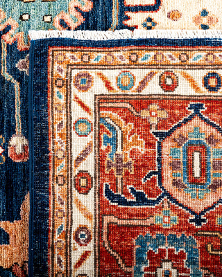 Traditional Hand-Knotted Serapi Blue Area Rug 8' 2" x 10' 3"