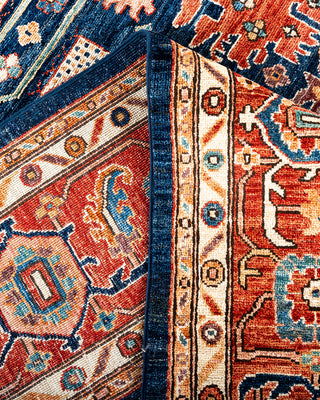 Traditional Hand-Knotted Serapi Blue Area Rug 8' 2" x 10' 3"