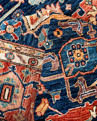 Traditional Hand-Knotted Serapi Blue Area Rug 8' 2" x 10' 3"