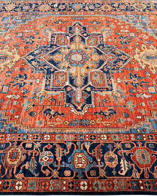 Traditional Hand-Knotted Serapi Blue Area Rug 8' 1" x 9' 11"