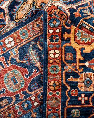 Traditional Hand-Knotted Serapi Blue Area Rug 8' 1" x 9' 11"