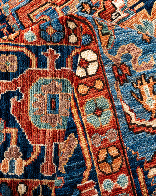 Traditional Hand-Knotted Serapi Blue Area Rug 8' 1" x 9' 11"
