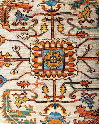 Traditional Hand-Knotted Serapi Light Gray Area Rug 8' 3" x 9' 8"