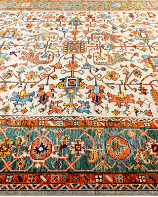 Traditional Hand-Knotted Serapi Light Gray Area Rug 8' 3" x 9' 8"