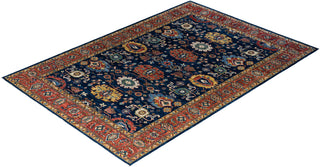 Traditional Hand-Knotted Serapi Blue Area Rug 6' 1" x 8' 10"