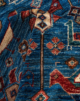 Traditional Hand-Knotted Serapi Light Blue Area Rug 6' 0" x 9' 1"