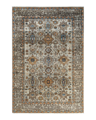 Traditional Serapi Wool Hand Knotted Gray Area Rug 6' 1" x 9' 1"