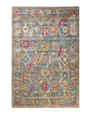 Traditional Serapi Wool Hand Knotted Gray Area Rug 6' 1" x 9' 2"